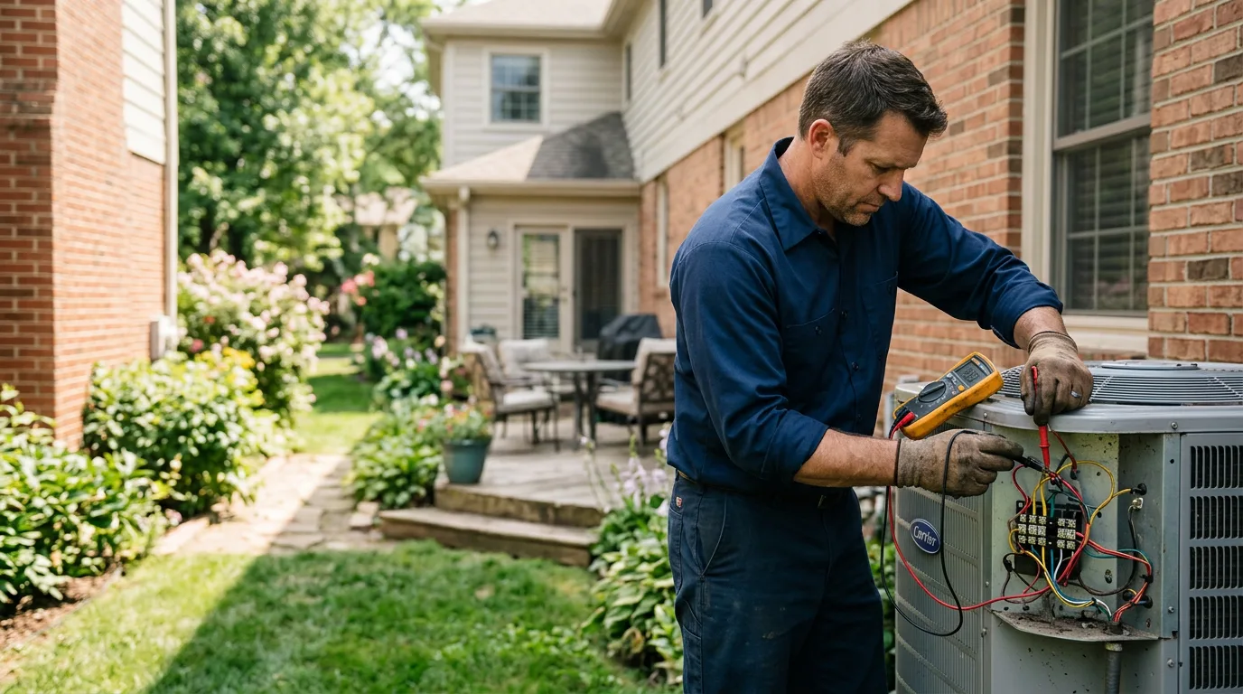 HVAC technician working near Fair Oaks, IN